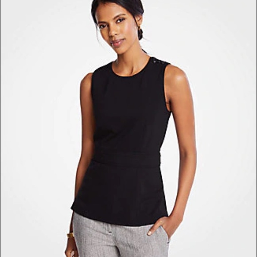 Ann Taylor, Piped Peplum Top NWT